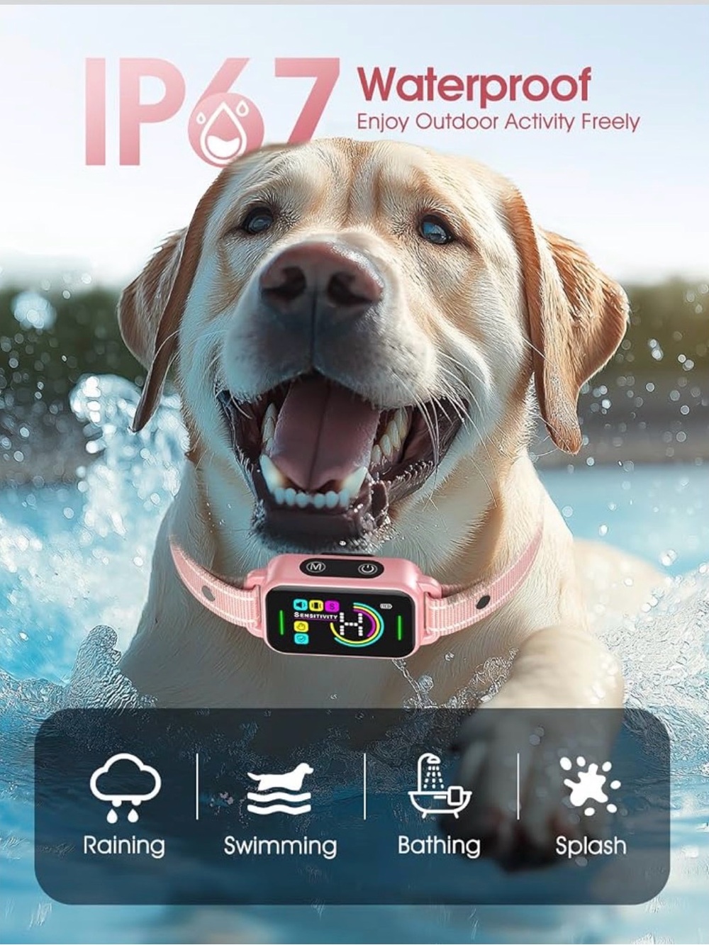 Brand NEW Pink Smart Bark Training Collar. Never used. Plastic on. 80-150lbs. - Picture 4 of 8